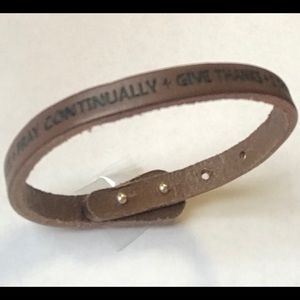 Premier designs leather bracelet Thess 5:16-18